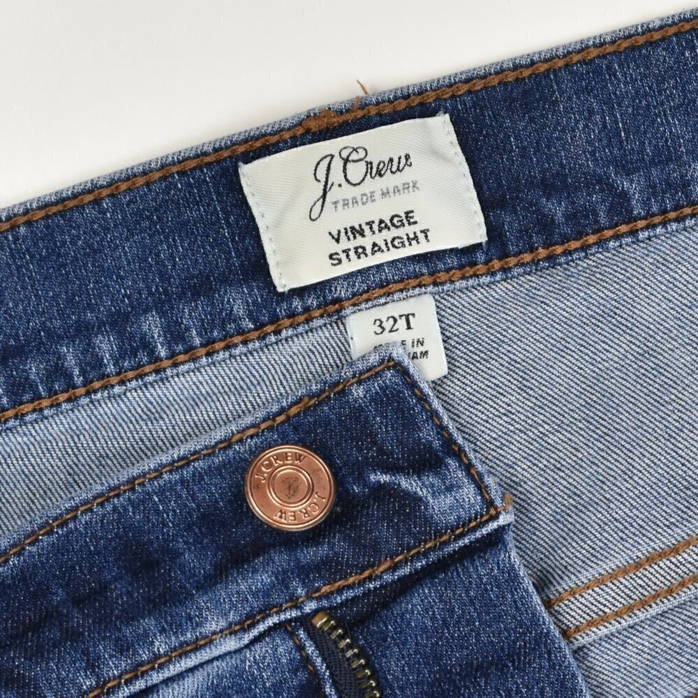 J. Crew Vintage Straight Distressed Jeans 32 Tall - Picture 6 of 6
